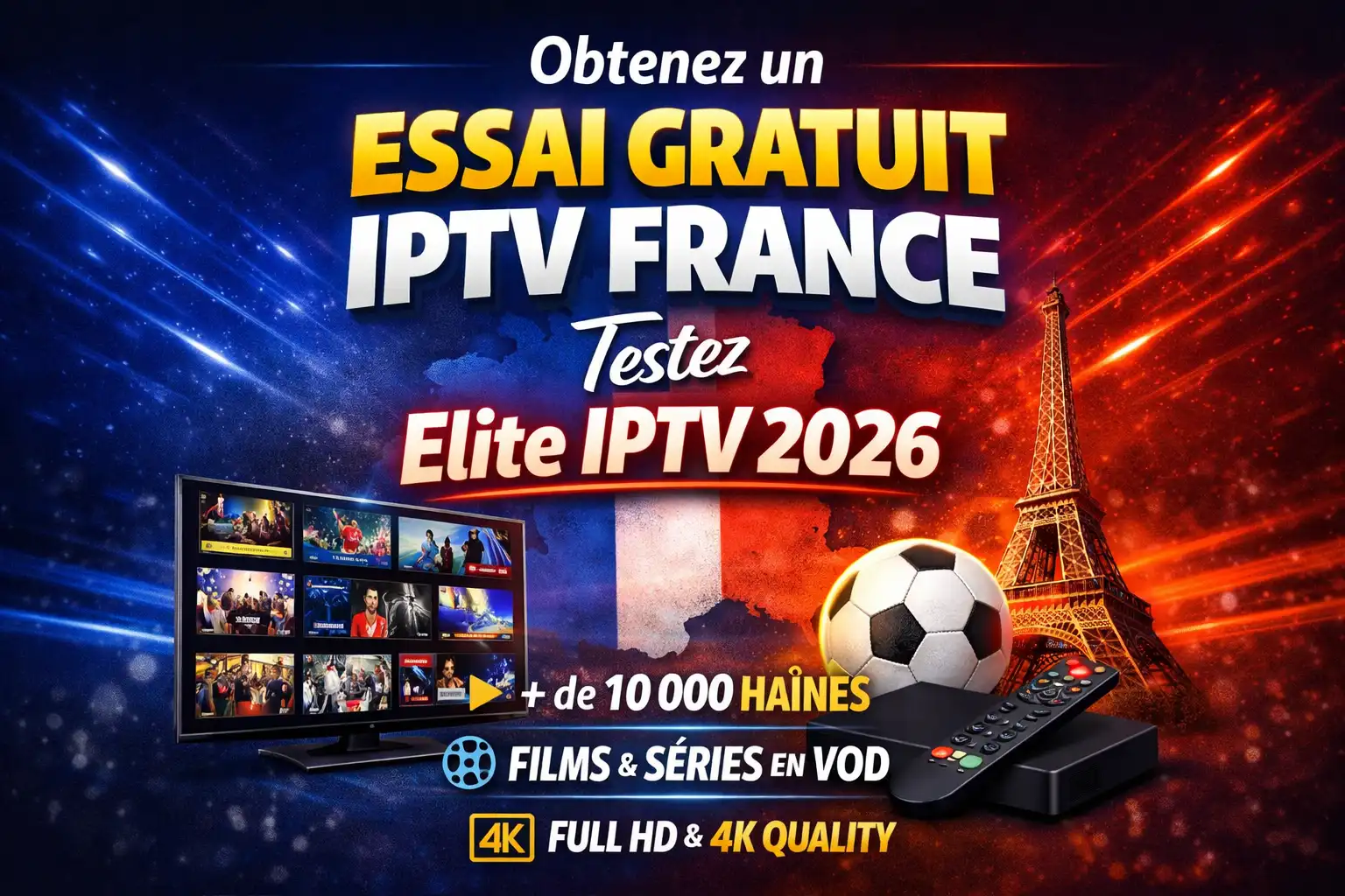 Obtenez un Essai Gratuit IPTV France – Testez Elite IPTV 2026